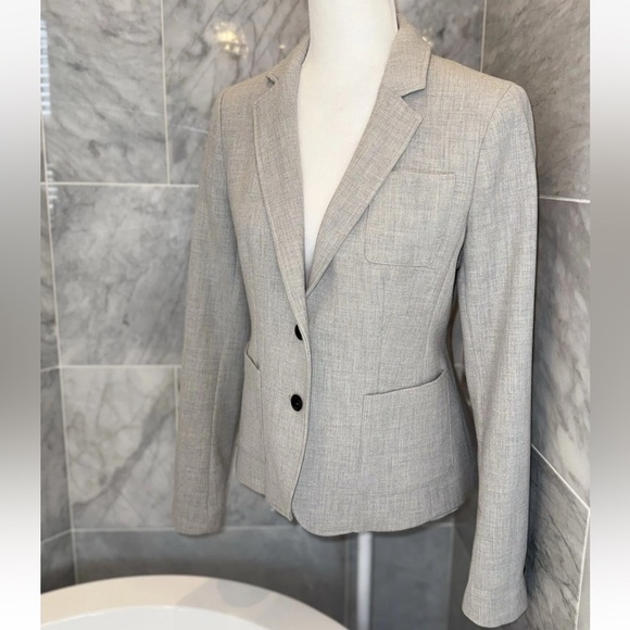 Banana Republic Jacket Blazer Womens Size 4 -2 Button Gray Textured - Picture 4 of 9